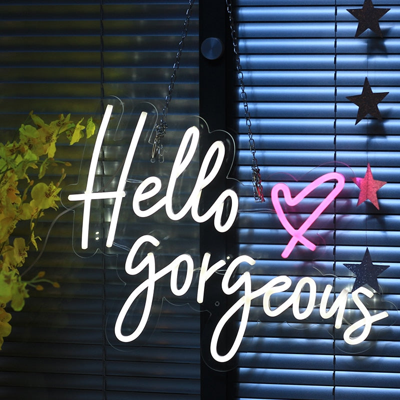 Hello Gorgeous Neon Sign - Custom Cool Neon™