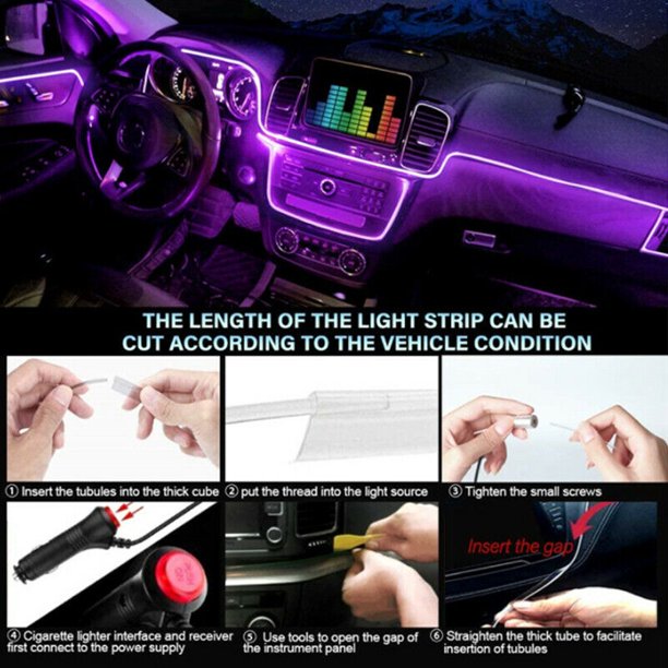 8M Car Interior LED Wire Strip Light