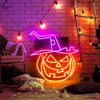 Load image into Gallery viewer, Pumpkin Witch Hat Halloween Neon Sign